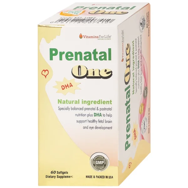 Thực phẩm bảo vệ sức khỏe Prenatal One Vitamins For Life cung cấp DHA, vitamin và khoáng chất