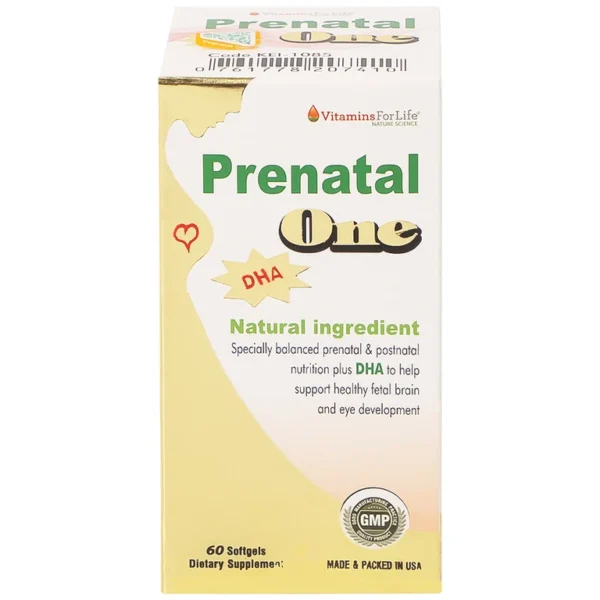 Thực phẩm bảo vệ sức khỏe Prenatal One Vitamins For Life cung cấp DHA, vitamin và khoáng chất