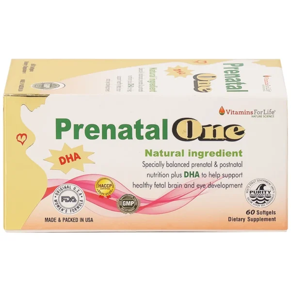 Thực phẩm bảo vệ sức khỏe Prenatal One Vitamins For Life cung cấp DHA, vitamin và khoáng chất